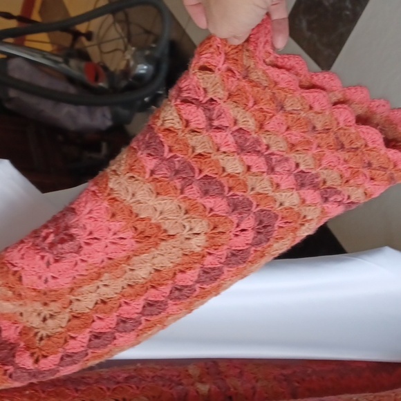 Vintage handmade granny square crochet duster cardigan set, open front, & pants - Picture 3 of 6